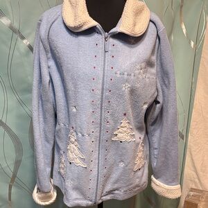 Carolyn Taylor Blue and White Fleece Jacket